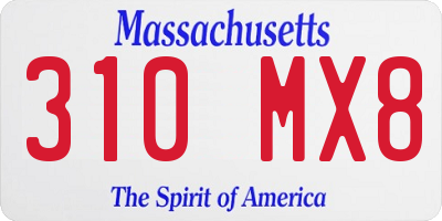 MA license plate 310MX8