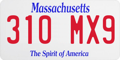 MA license plate 310MX9