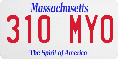 MA license plate 310MY0