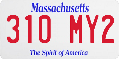MA license plate 310MY2