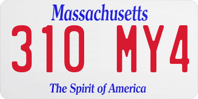 MA license plate 310MY4