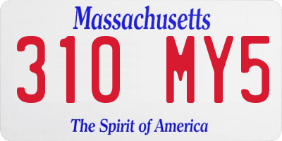 MA license plate 310MY5