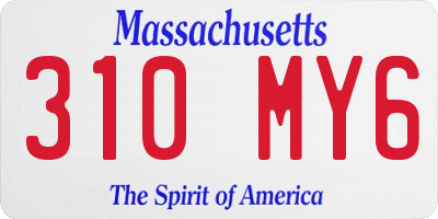 MA license plate 310MY6
