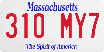 MA license plate 310MY7