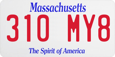 MA license plate 310MY8