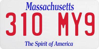 MA license plate 310MY9