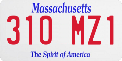 MA license plate 310MZ1