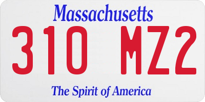 MA license plate 310MZ2