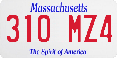 MA license plate 310MZ4