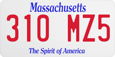 MA license plate 310MZ5