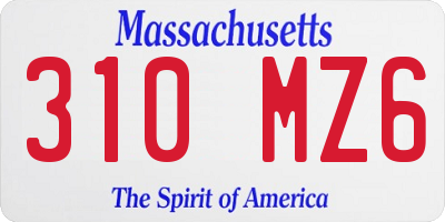 MA license plate 310MZ6