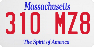 MA license plate 310MZ8