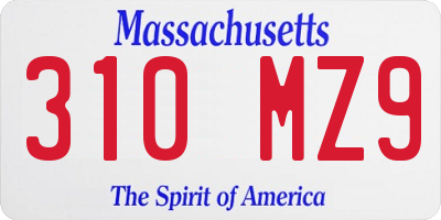 MA license plate 310MZ9