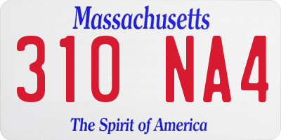 MA license plate 310NA4