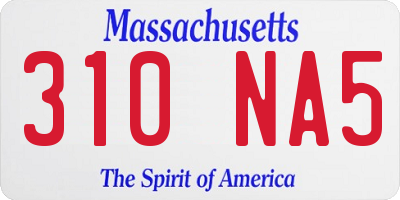 MA license plate 310NA5