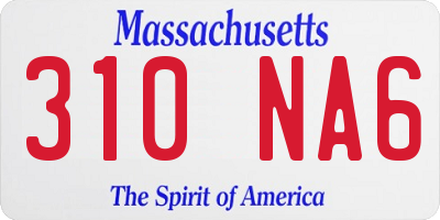 MA license plate 310NA6