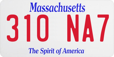 MA license plate 310NA7
