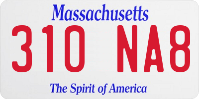 MA license plate 310NA8