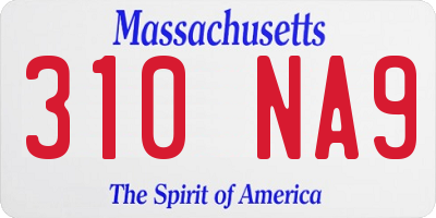 MA license plate 310NA9