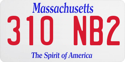 MA license plate 310NB2