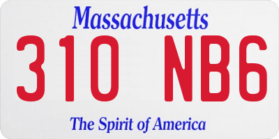 MA license plate 310NB6