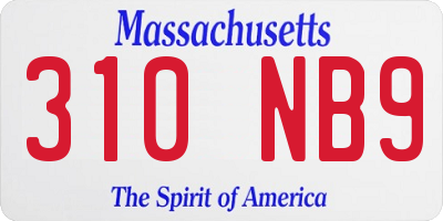 MA license plate 310NB9