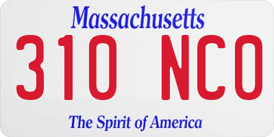 MA license plate 310NC0