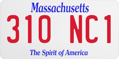 MA license plate 310NC1