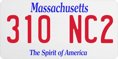 MA license plate 310NC2