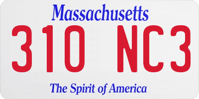 MA license plate 310NC3