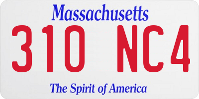 MA license plate 310NC4