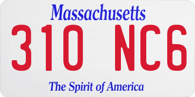 MA license plate 310NC6