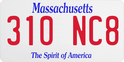 MA license plate 310NC8