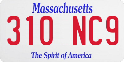 MA license plate 310NC9