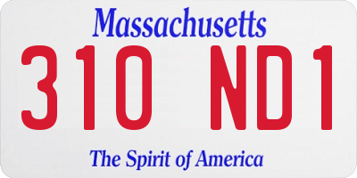 MA license plate 310ND1
