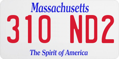 MA license plate 310ND2