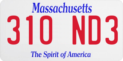 MA license plate 310ND3