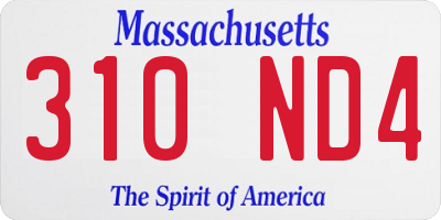 MA license plate 310ND4