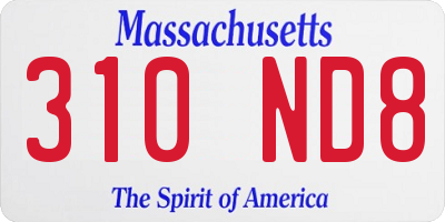 MA license plate 310ND8