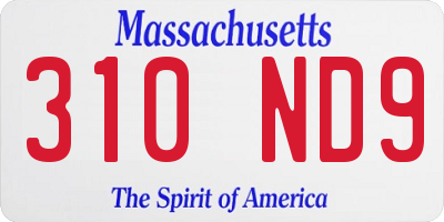 MA license plate 310ND9