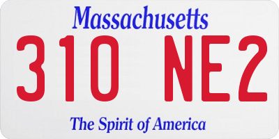 MA license plate 310NE2