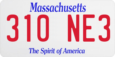 MA license plate 310NE3