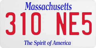 MA license plate 310NE5