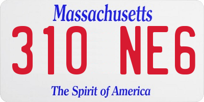 MA license plate 310NE6