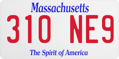 MA license plate 310NE9