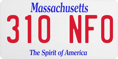 MA license plate 310NF0