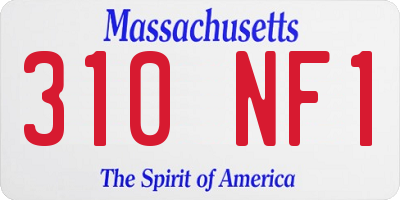 MA license plate 310NF1