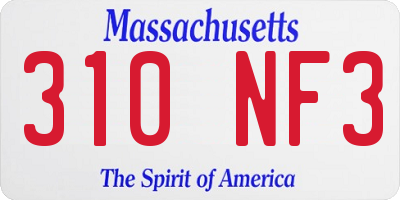 MA license plate 310NF3