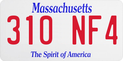 MA license plate 310NF4