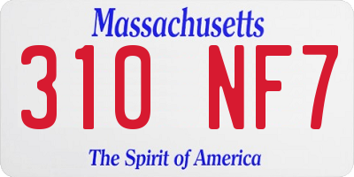 MA license plate 310NF7